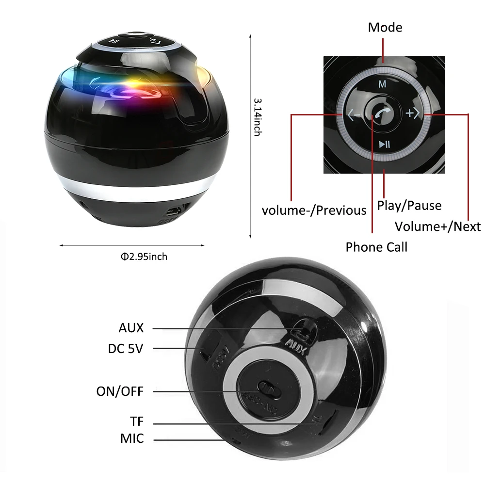 Abuzhen Bluetooth динамик мини портативная Поддержка TF карты FM радио сабвуфер с