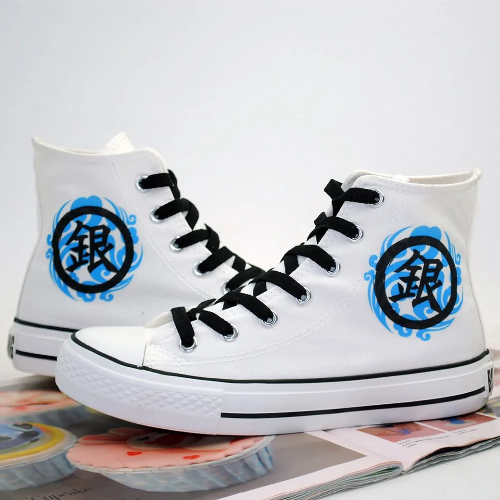 Унисекс аниме Cos Gintama Sakata Gintoki фосфоресцирующие люминесцентные парусиновые туфли