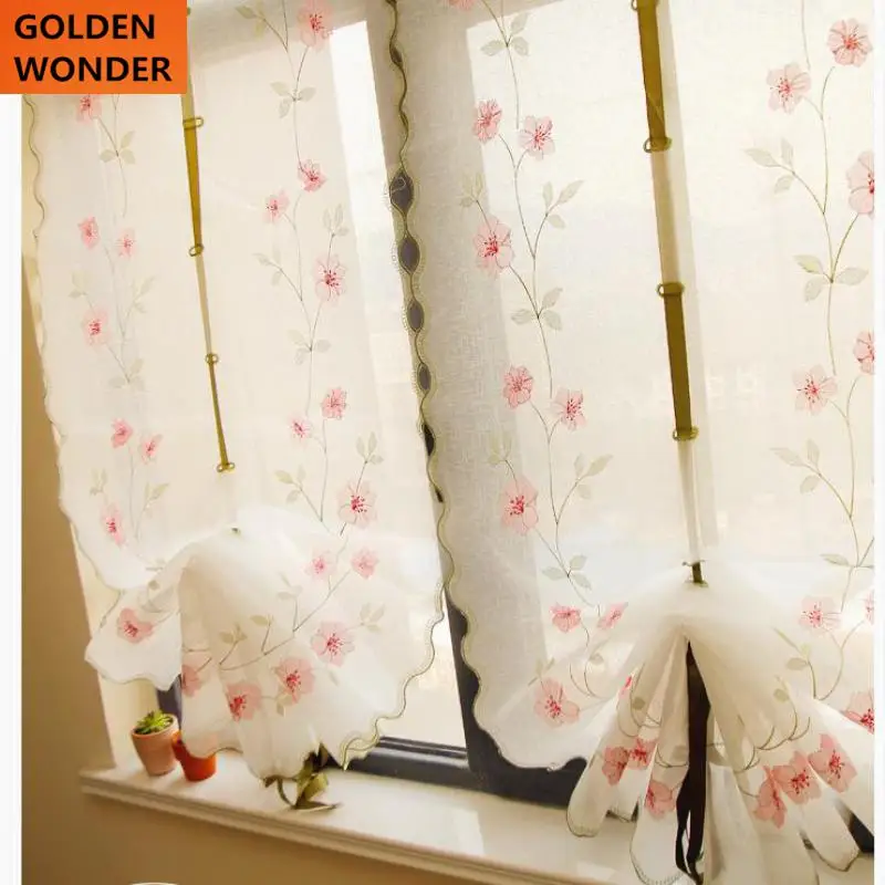 Шторы с вышитыми розовыми шариками для окон шторы гостиной оконные римские