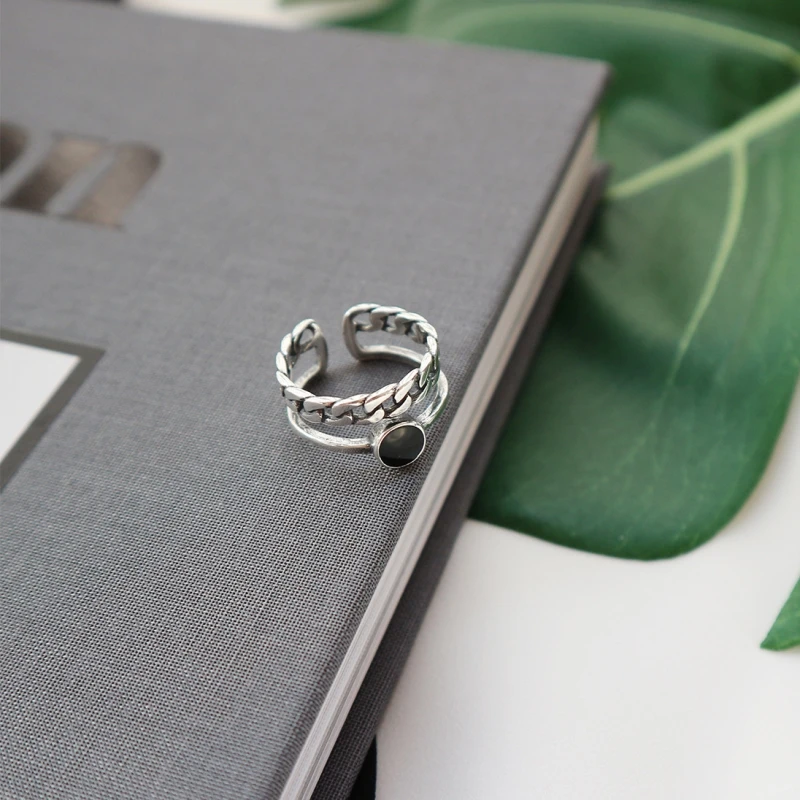 Женское Винтажное кольцо из тайского серебра 925 пробы с мягкой эмалью