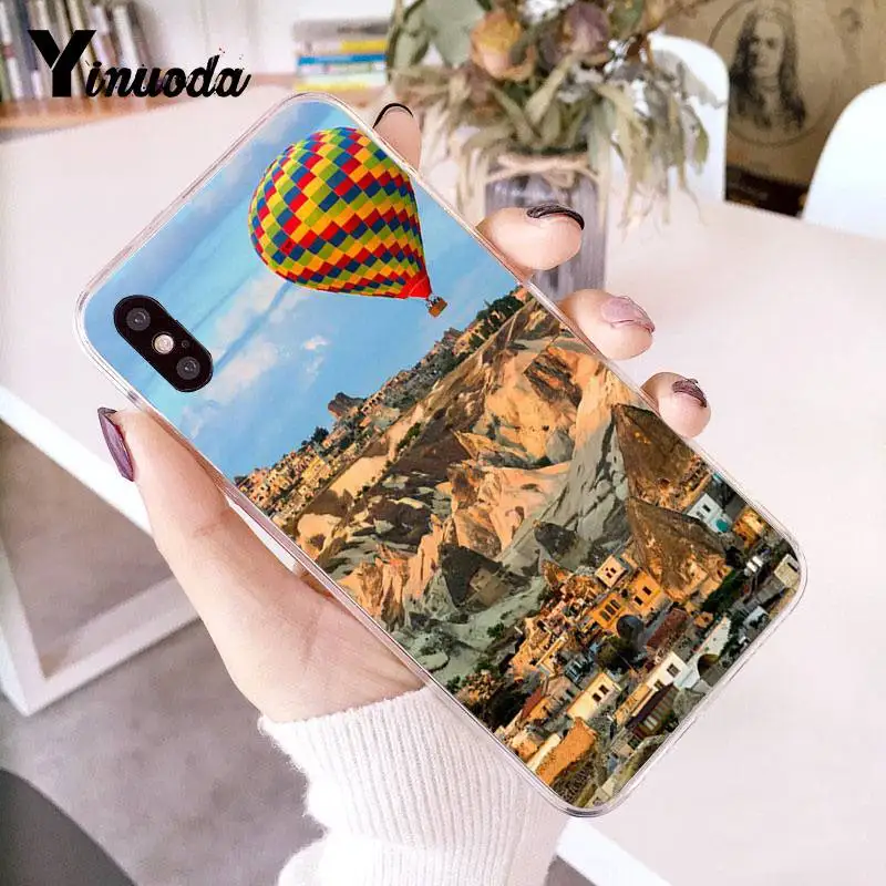Чехол для iphone 13 7 6 чехол Sceneary Goreme town Турция телефонный с воздушным шаром 8 6S Plus X 5S SE