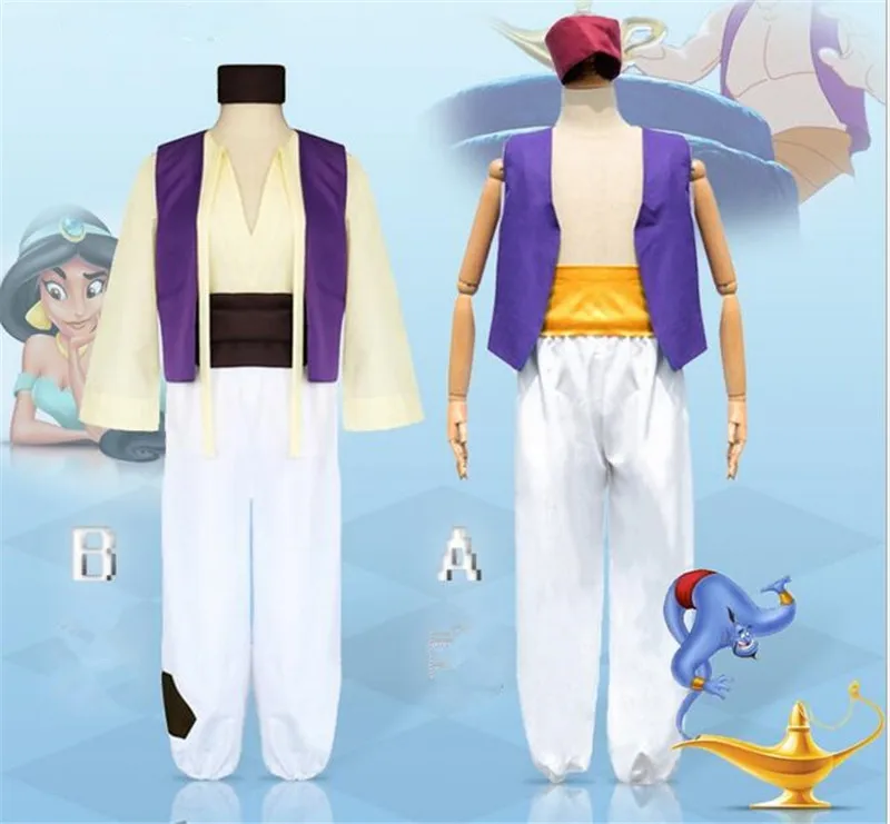 Мужской костюм жилет брюки для мужчин Magi Aladdin Жасмин и Алладина взрослых