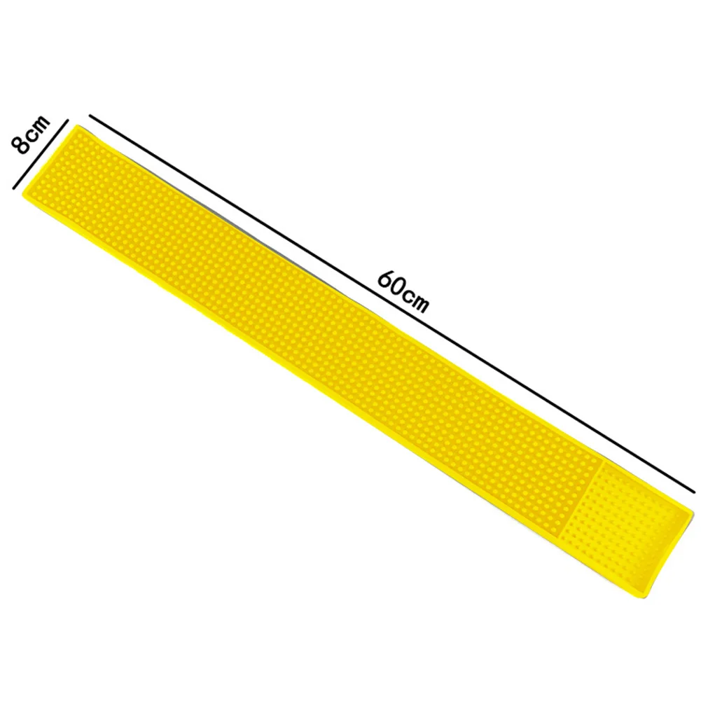 yellow 8cmx60cm Нескользящий Резиновый коврик для бара, стеклянный поддон для пивных напитков, для бара, сервисный коврик TN88 - Цвет: yellow 8cmx60cm