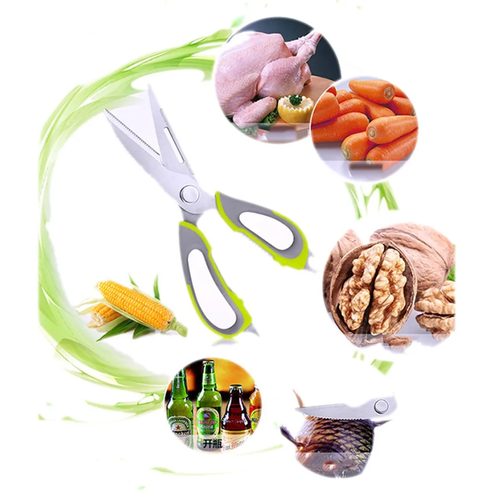 8 in 1 multi-function kitchen knife multifunctional stainless steel scissors bone vegetable slicer bottle opener shears | Дом и сад