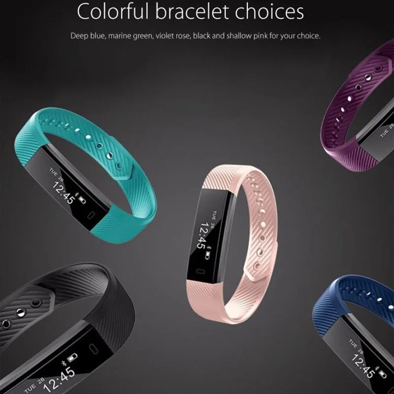ID115 Fitness Bracelet Tracker Pedometer Smart Band Activity Sleep Monitor For IOS Android | Электроника
