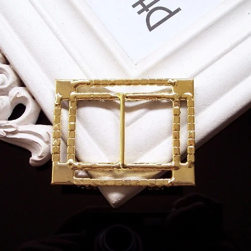 

(S0498) 10pcs/lot, Rhinestone ribbon slider, Crystal ribbon slider, 25mm inner bar, gold plating,big square ribbon slider
