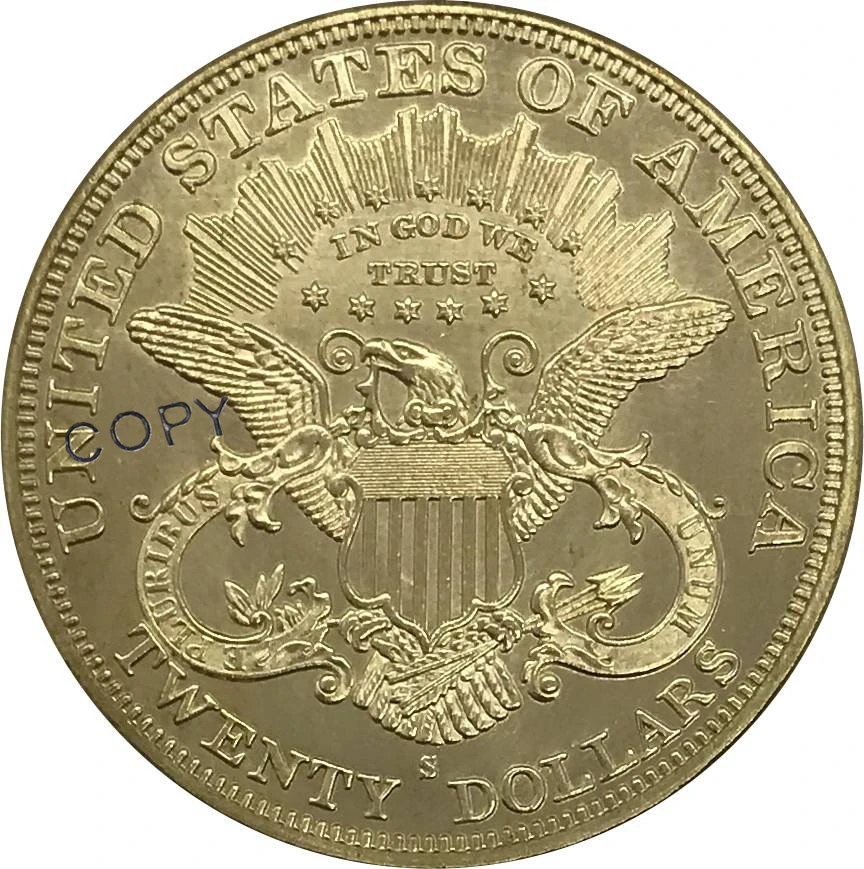 Коллекционные монеты США 1890 20 двадцати долларов голова свободы двойной Орлан с