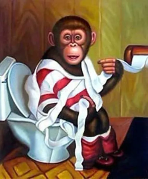 

Modern Wall Decor Art Oil Painting: funny Monkeys on Large canvas
