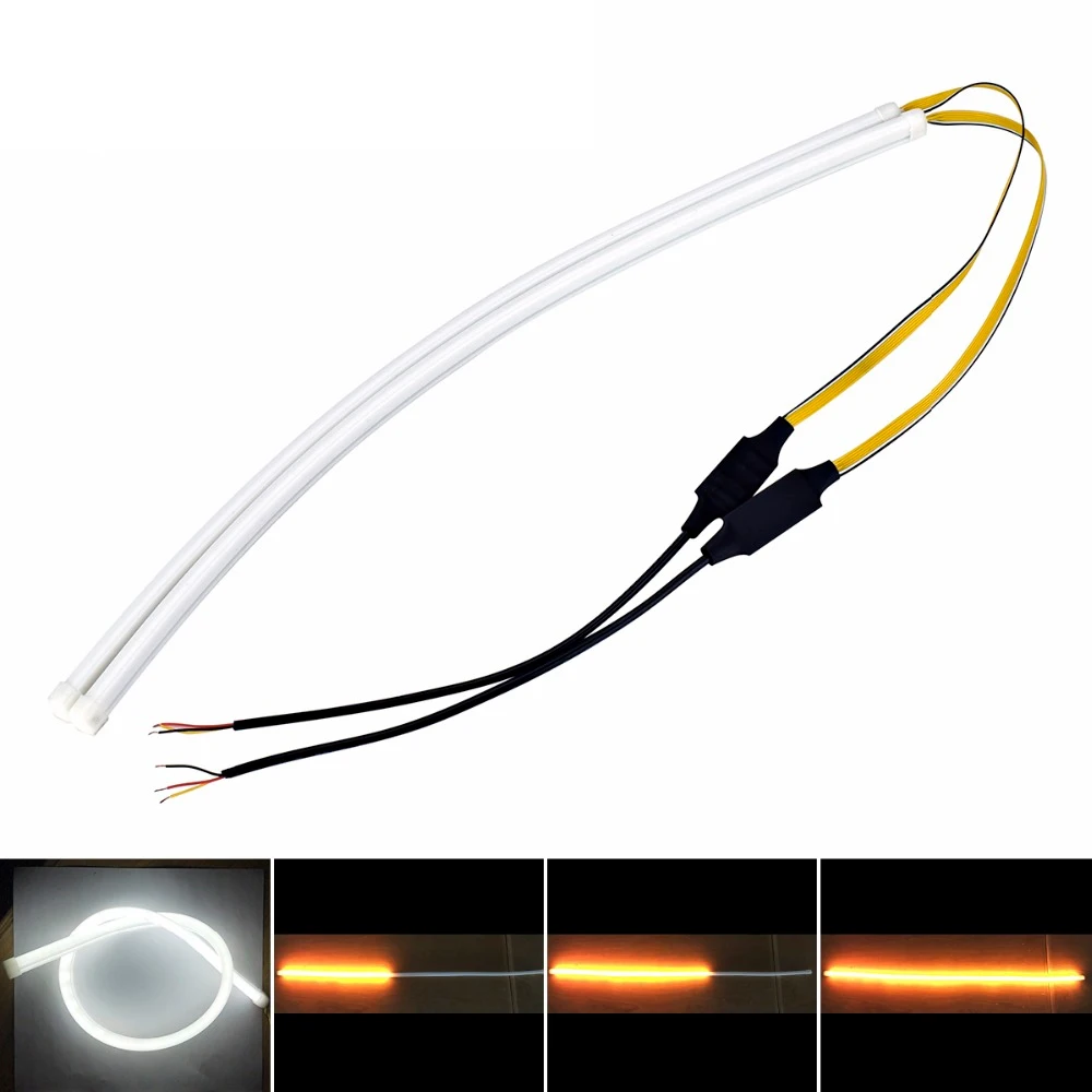 45 см Янтарный последовательный светящийся DRL гибкий светодиодный трубчатый