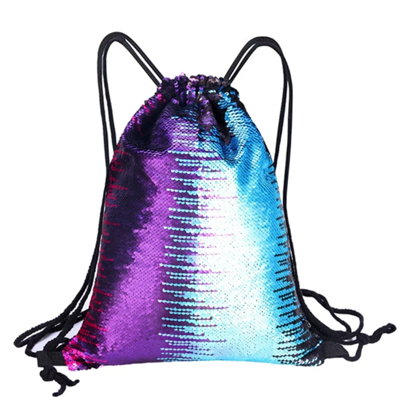 New sequins mixed color bundle pockets Outdoor sports fashion backpacks Mermaid four-color drawstring bags storage | Дом и сад