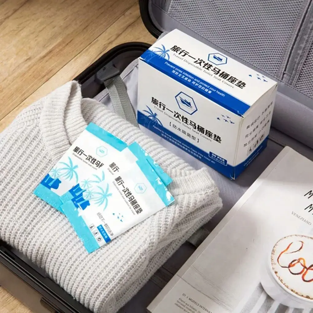 50 шт. портативный Водонепроницаемый безопасный коврик для унитаза