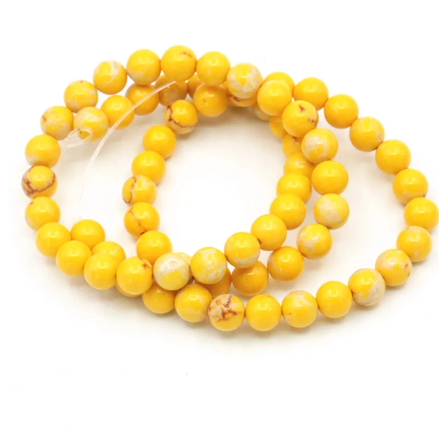 YOUCAIHUA Новое поступление оптом желтый индейка камень много размеров 6/8/10 мм бусины