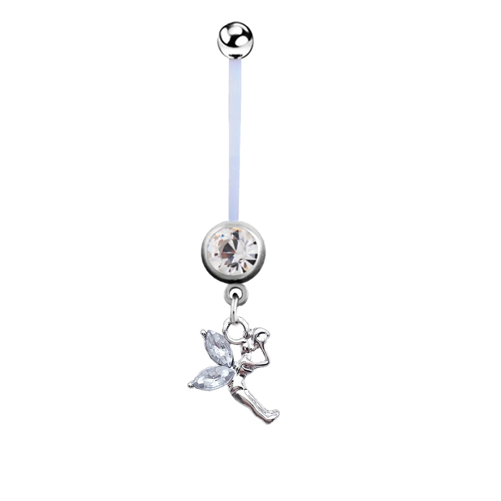 Rhinestone Piercing Flexible Belly Button Ring Barbell Body Jewelry Summer Style Pregnant Women Chains Plug | Украшения и