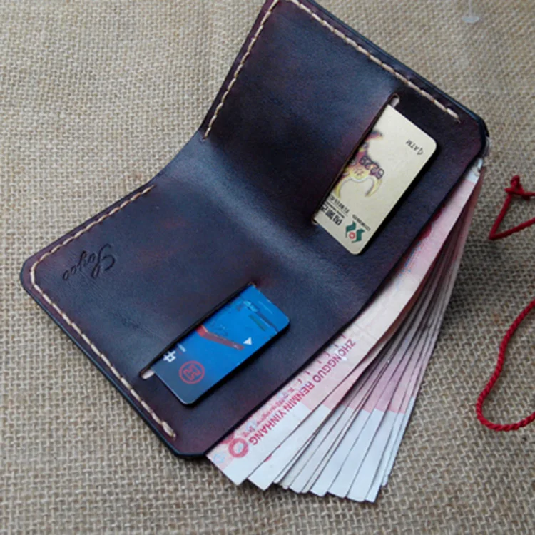 Мужской бумажник ручной работы из воловьей кожи растительного дубления