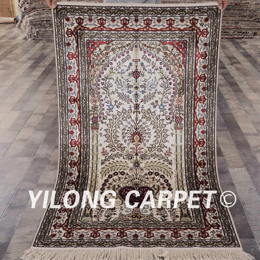 YILONG 3 'x 5' Hereke шелковый ковер ручной УЗЕЛКОВЫЙ специфический дизайн в восточном