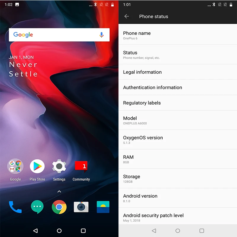 Оригинальный смартфон OnePlus 6 с глобальной прошивкой экран 28 дюйма Восьмиядерный