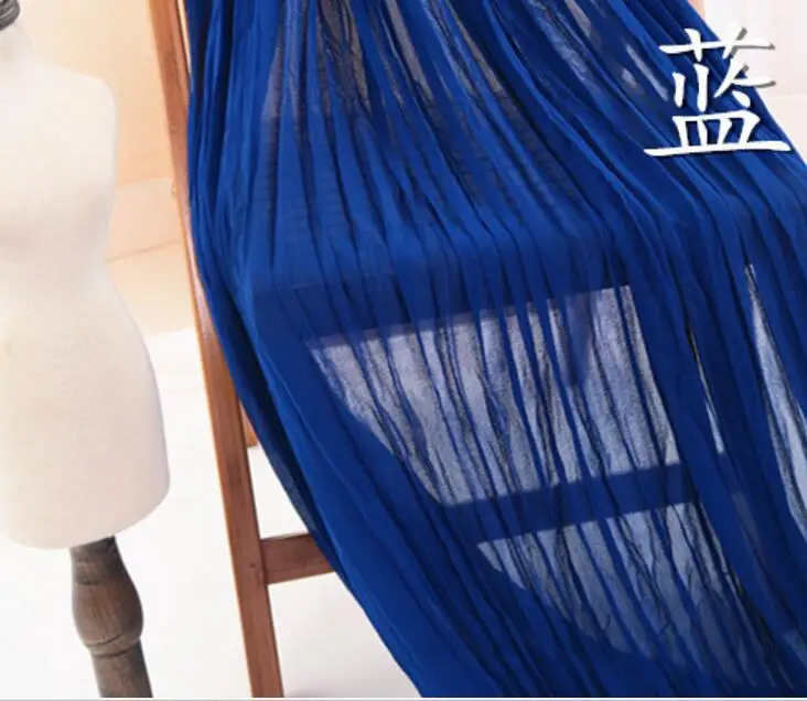 royal blue Платье Ткань плиссированная шифоновая ткань твердый орган измельченный мягкий дышащий DIY юбка Ткань Базен riche getzner - Цвет: royal blue