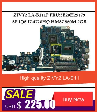 Высокое качество FRU: 5B20G57047 для Lenovo IdeaPad y50-70 Материнская плата ноутбука ZIVY2 LA-B111P SR1PX I7-4710HQ HM87 860 М 2 ГБ испытания