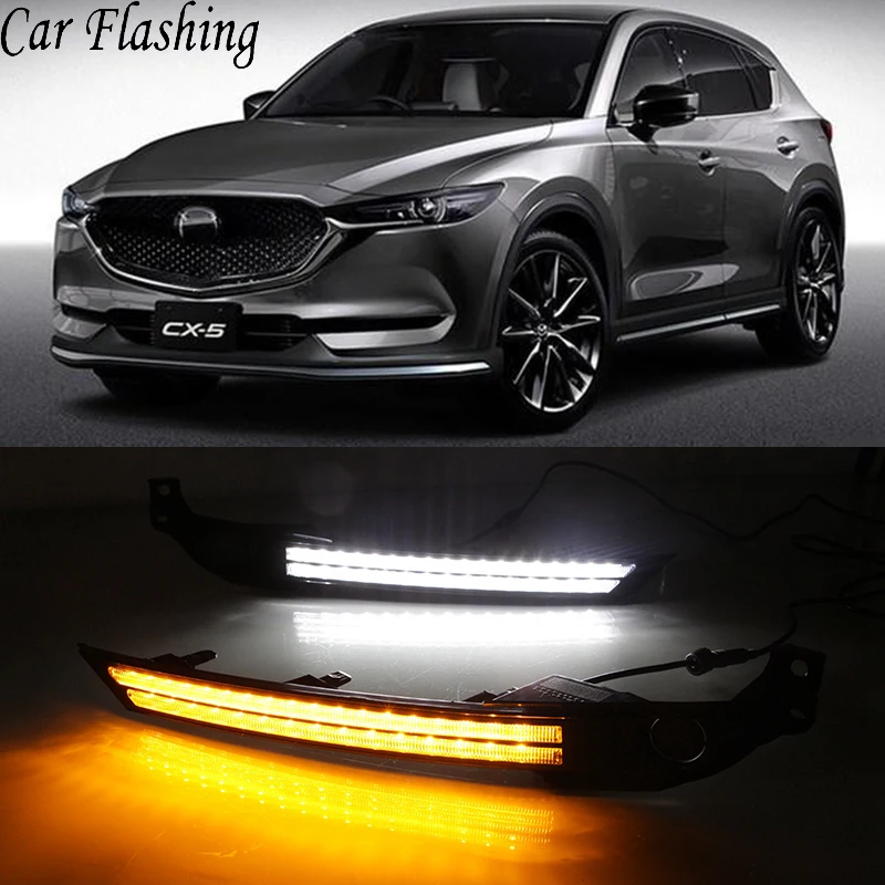 Автомобильная проблесковая 2 шт. DRL 12V Светодиодный дневной светильник для Mazda CX 5