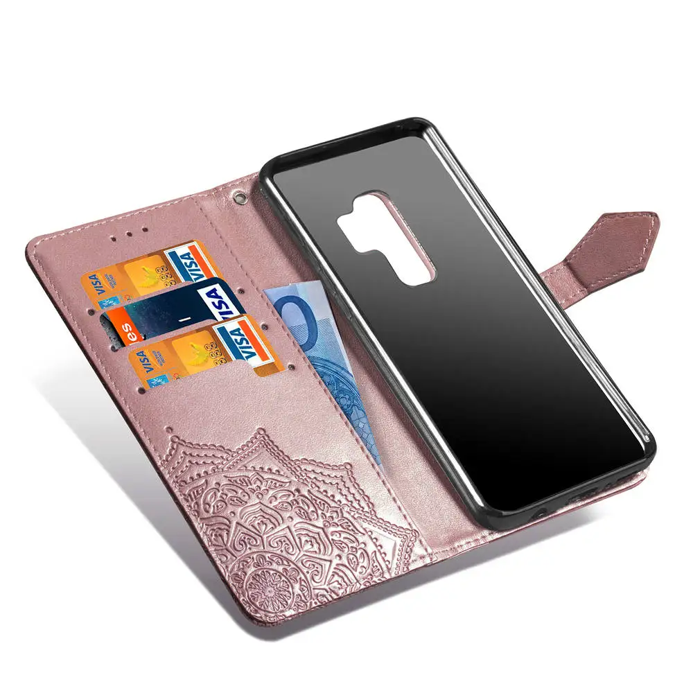 Для SAMSUNG S9 плюс Чехол Флип кожаный мандала цветок чехол для телефона