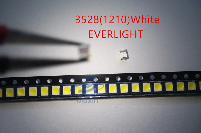 100 шт. EVERLIGHT 3528 1210 SMD светодиодсветодиодный белая золотая линия/медный кронштейн