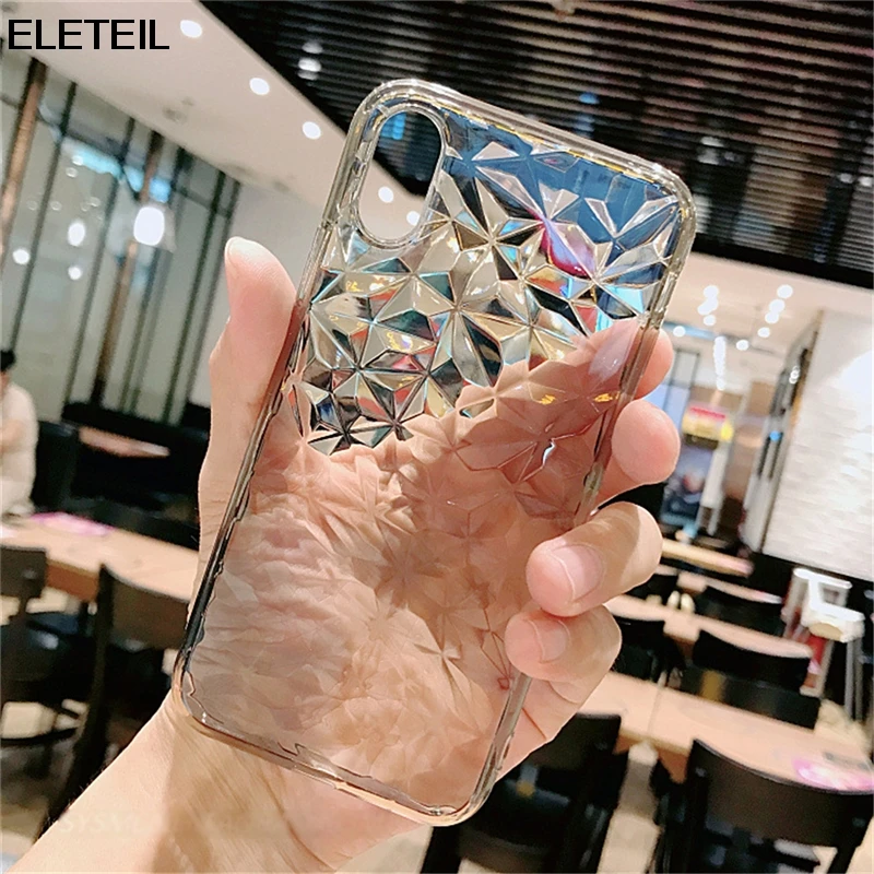 ELETEIL 3D Diamond градиент чехол для iPhone X мобильный мягкий телефона Вернуться ТПУ 7 6 6s 8