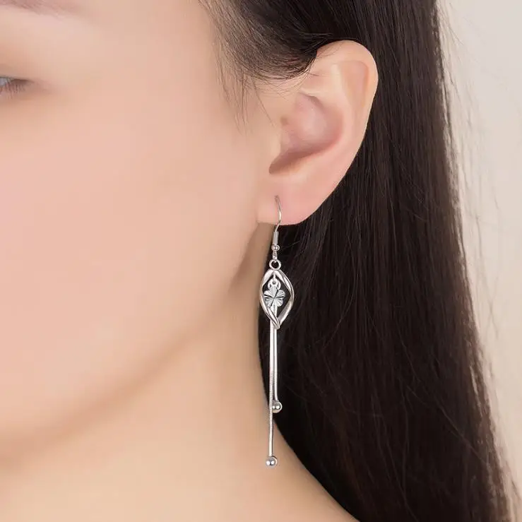 Серьги гвоздики женские из серебра 925 пробы с цветком сливы|stud earrings|stud earrings