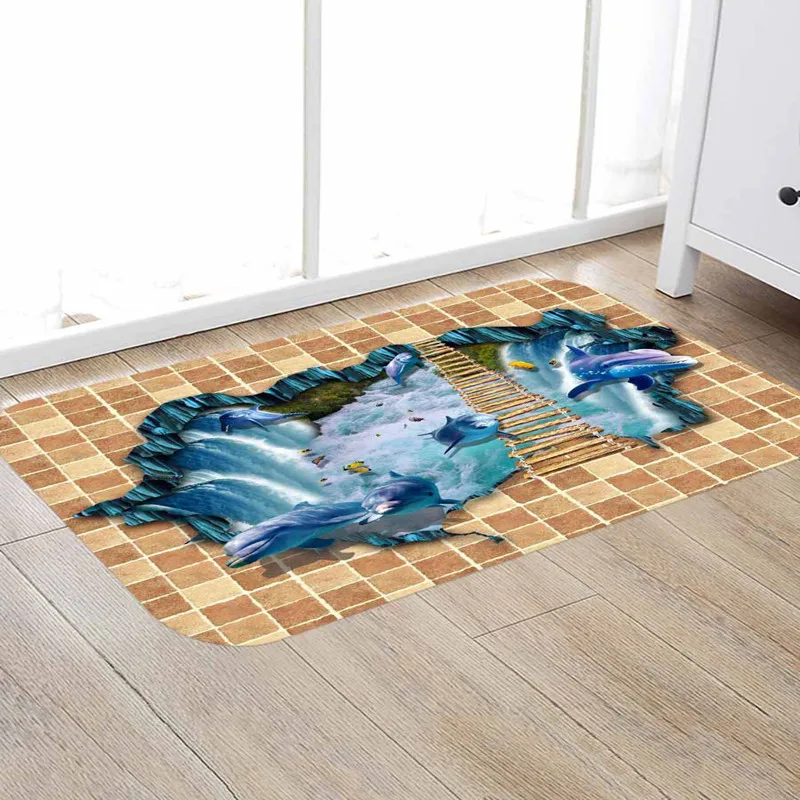 3D фланель супер мягкий ковер подводный с животным принтом Memory Foam коврик дом