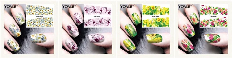 YZWLE,, переводные наклейки для ногтей с водой, наклейки для маникюра, декоративные инструменты, покрытие для ногтей, наклейка(YZW112