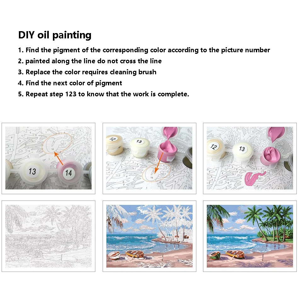 AHSNME Кот под цветок Diy масляной живописи по номерам Наборы Wall Art Picture Home Decor детского рисунка обучения комплект подарок 939