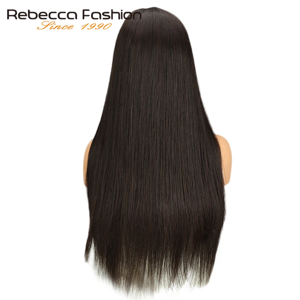 Rebecca парики из человеческих волос на фронте для черных женщин перуанские Remy