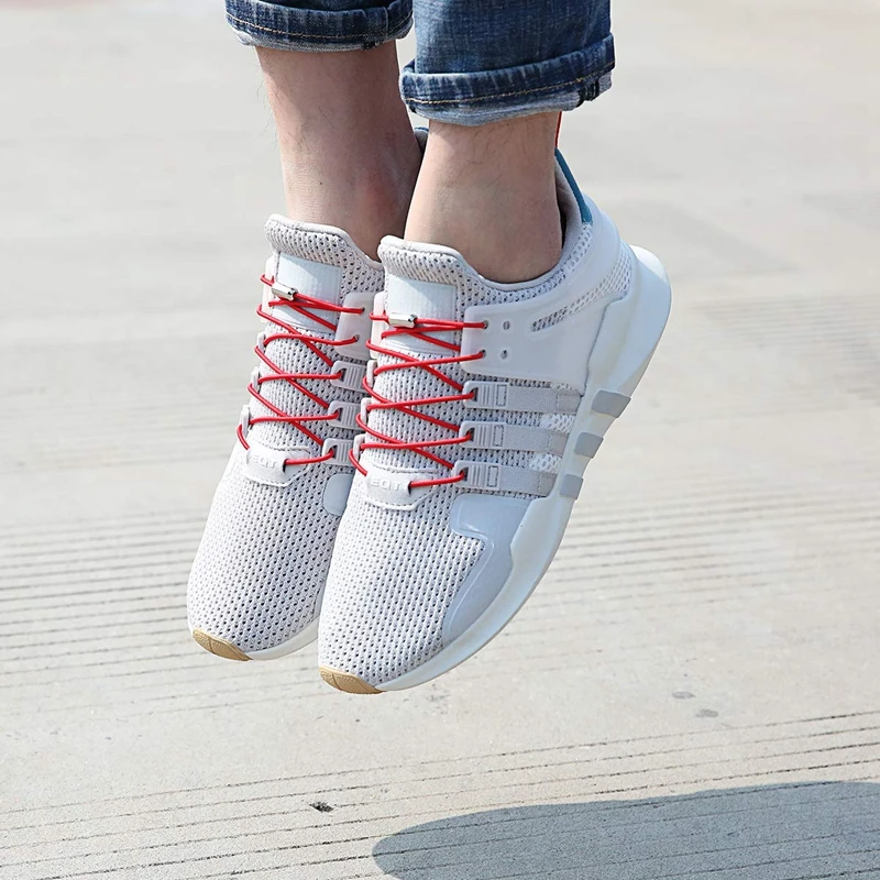 Elastic Shoelaces Round No Tie Shoe Laces Metal Capsule Children Adult Shoe lace Leisure Sneakers Quick Lazy laces Unisex 1 Pair