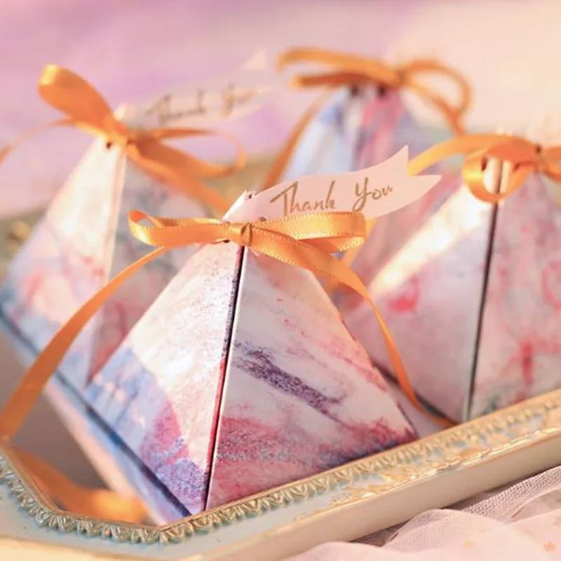 Marble European Candy Box Thank You Label Ribbon Wedding Supplies Birthday Party Creative Gift Packaging 30pcs | Дом и сад