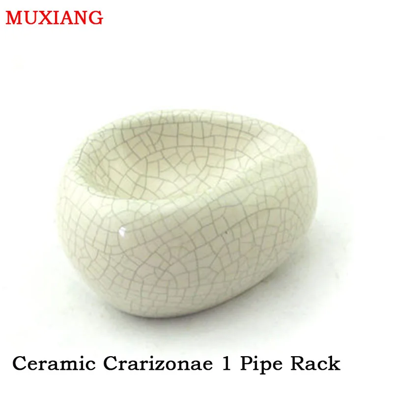 

MUXIANG Good Quality Smoking Pipe Specialized Racks Ceramic White Cracking 1 Pipe Stands Holder Pipe Accessories Factory fa0047