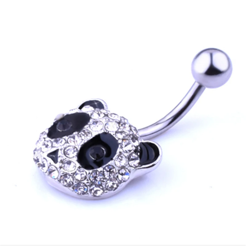 Кольцо из хирургической стали для пирсинга пупка с кристаллами|navel piercing jewelry|piercing