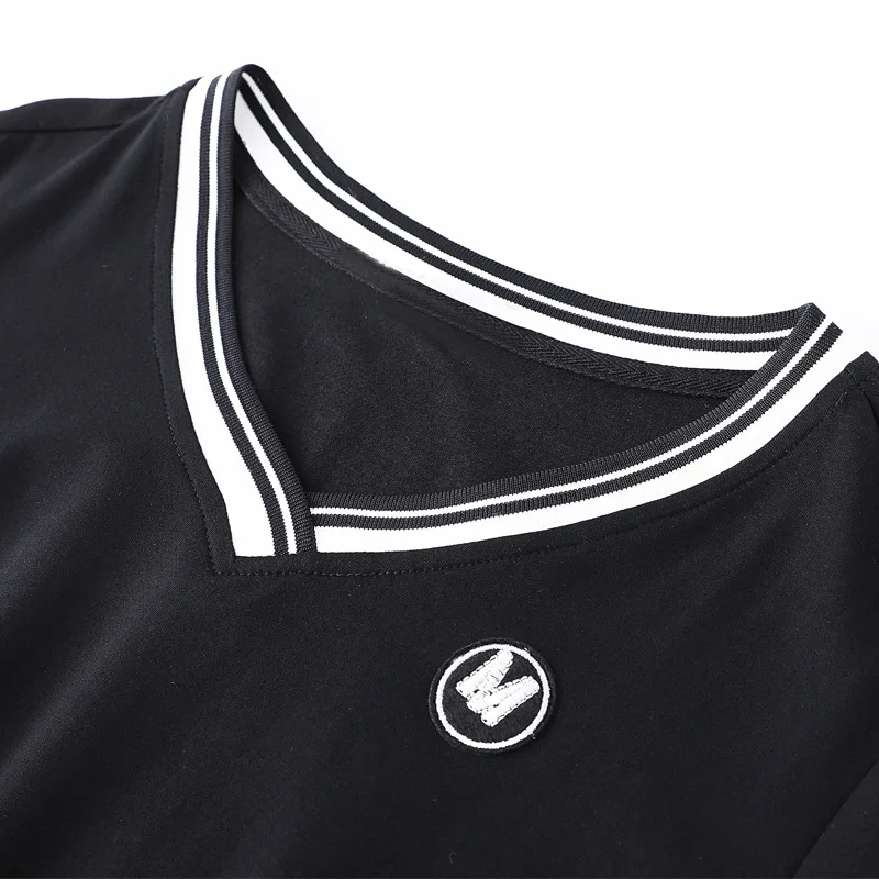 Plus Size 10XL 8XL 6XL 4XL Women Cotton Short Sleeve Summer Dress Female V Neck Black Casual Tops Feminina Tunics Slim | Женская одежда