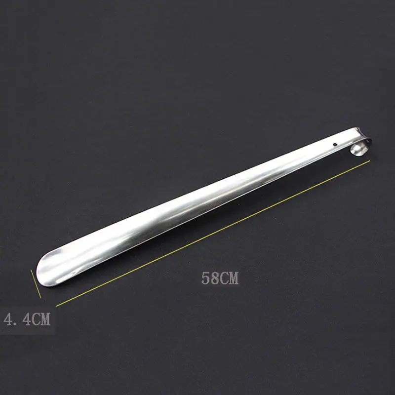 Velishy 1PCS High Quality Durable Handle Shoes Horn Professional Stainless Steel Silver Shoe Horn 16/30/45/52/58cm
