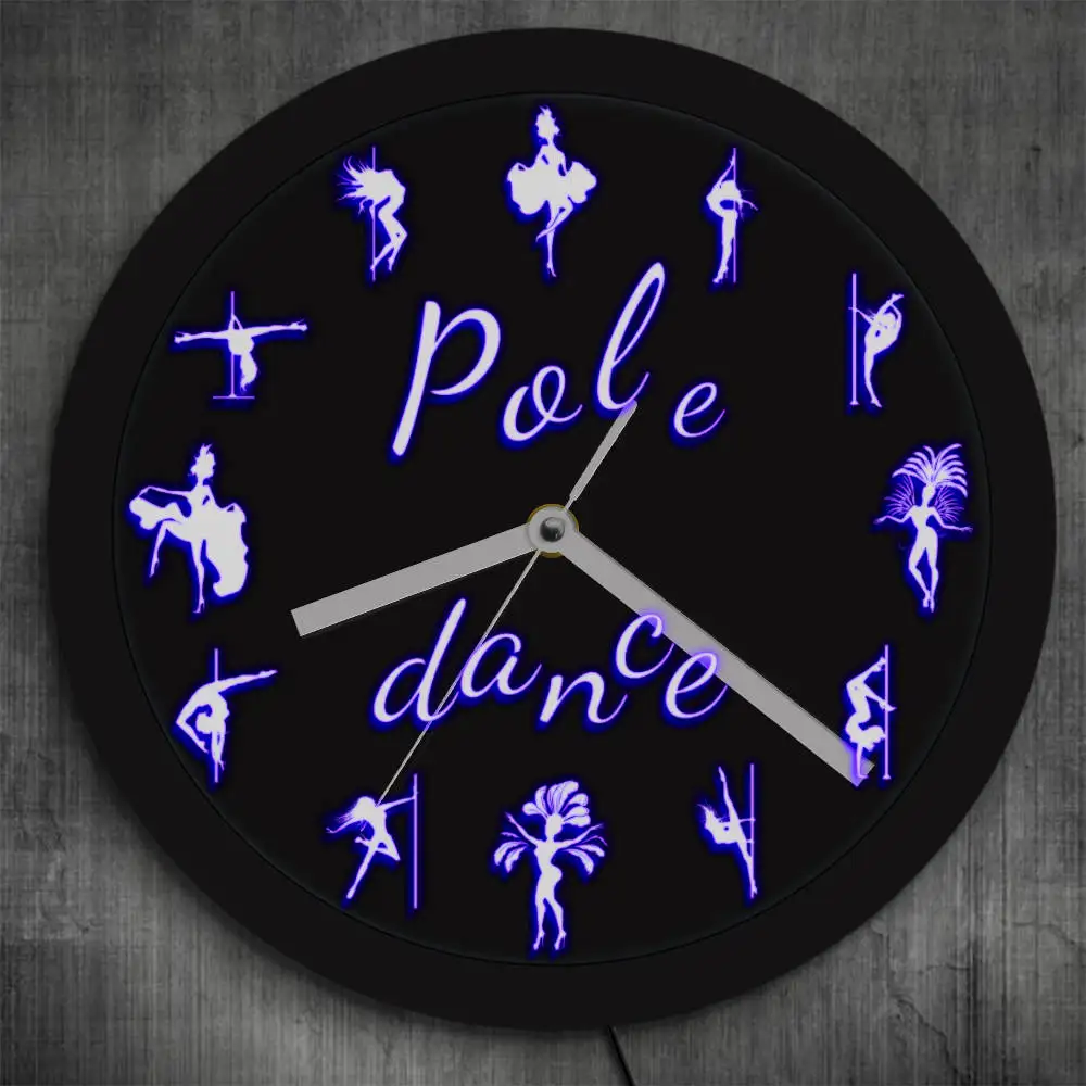Pole Dance светодиодный светильник настенные часы dancing современный танцор силуэт