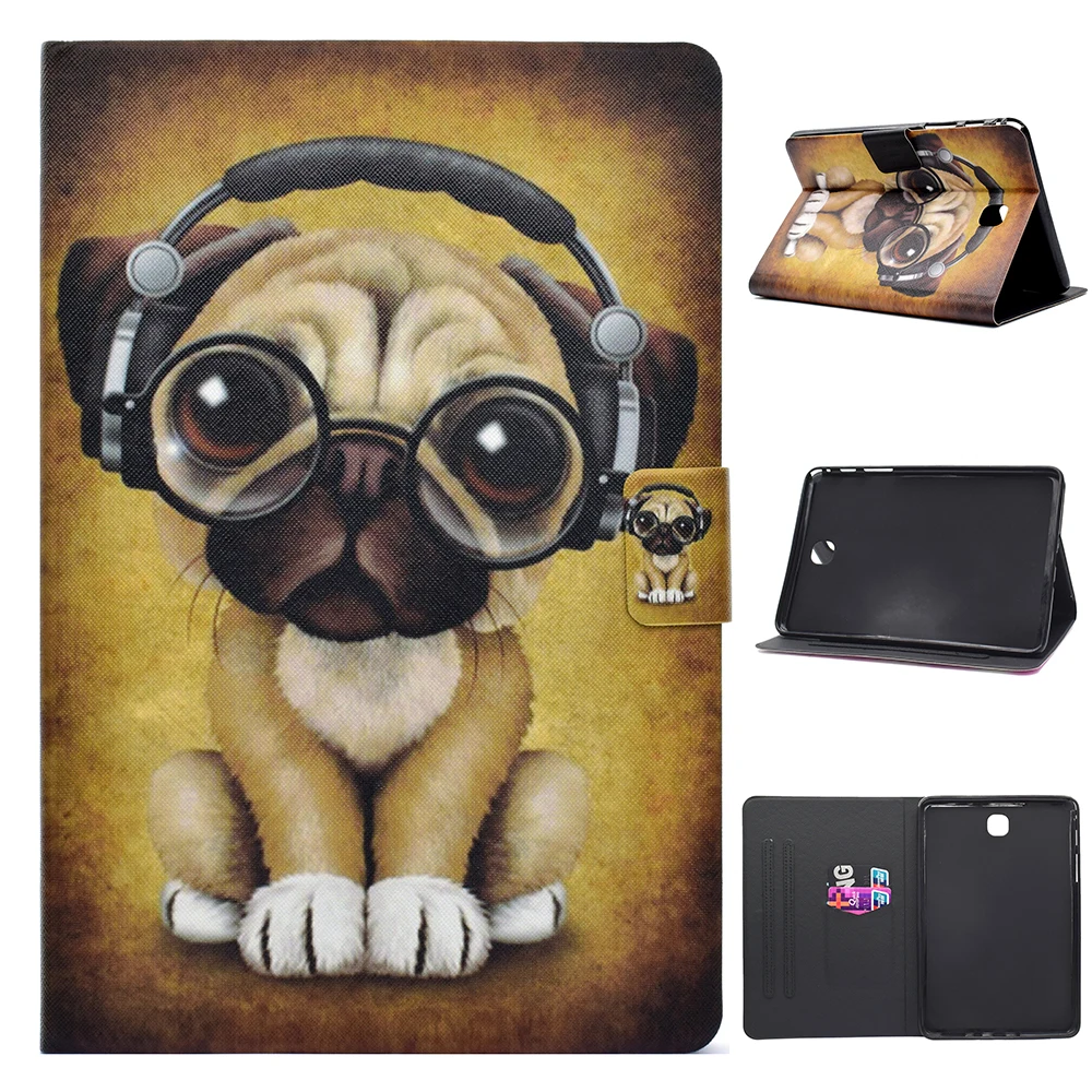 

Fashion Pattern Stand Card Slot Case For Samsung Galaxy Tab A 8.0" 2015 T350 Case Cat Dog Rabbit Elephant case coque para capa