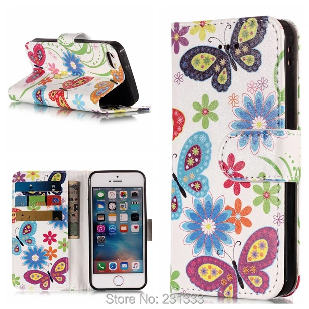 Кожаный чехол кошелек с мультяшным цветком C ku для Iphone X XS 8 7 Plus I7 6 6S SE 5S Apple Ipod Touch 5