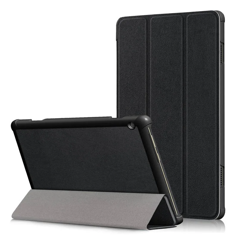 black Тонкий чехол с подставкой из искусственной кожи чехол для lenovo Tab M10 TB-X605F 10,1 дюймов чехол для lenovo Tab M10 10,1 чехол для планшета - Цвет: black