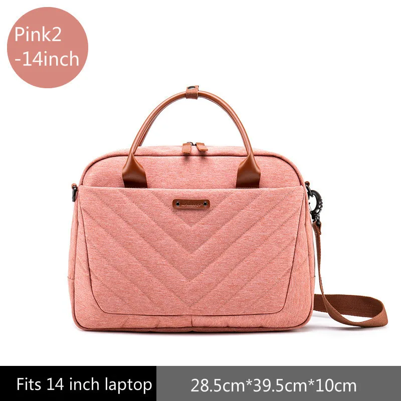 Pink2 14inch Oyixinger модный портфель женские сумки Офисные сумки для ноутбука для мужчин компьютер Бизнес Сумка через плечо дорожные сумки - Цвет: Pink2 14inch