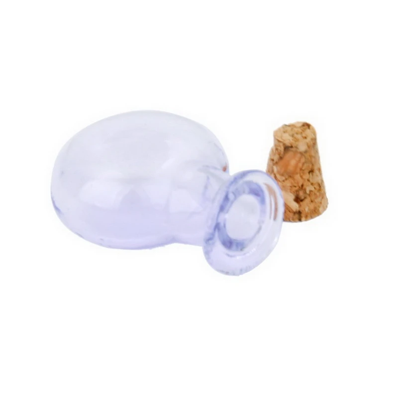 10Pcs diy Glass Cork Bottles Flat Round Vial Wishing Bottle DIY Pendant Purple | Дом и сад