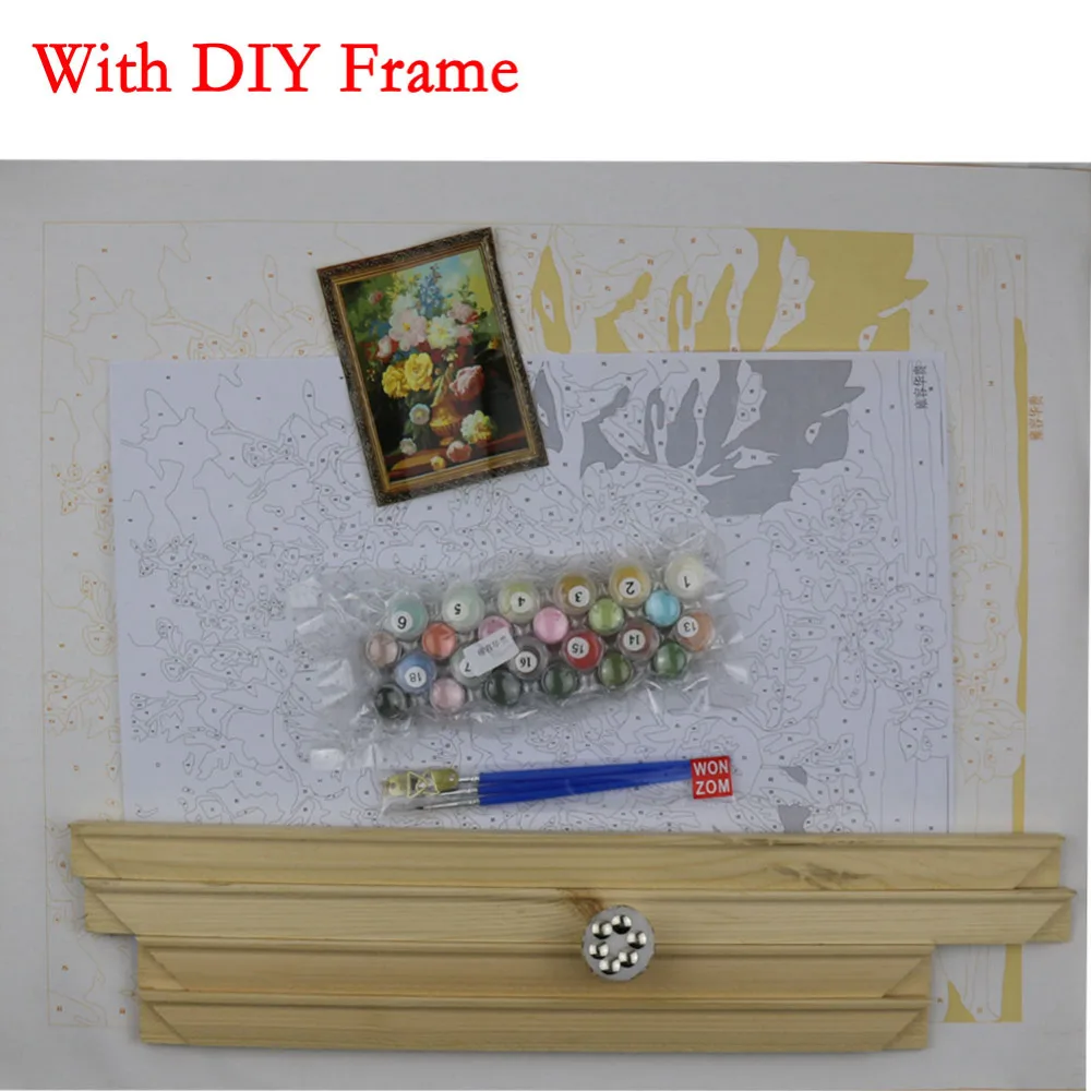 DIY цветок живопись по номеру 40*50 см на холсте Набор для рисования маслом домашний