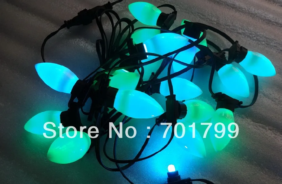 50 узлов DC12V WS2811 LED техницвета пикселей; водонепроницаемый, полный цвет с гладкой молочно-C9 крышка