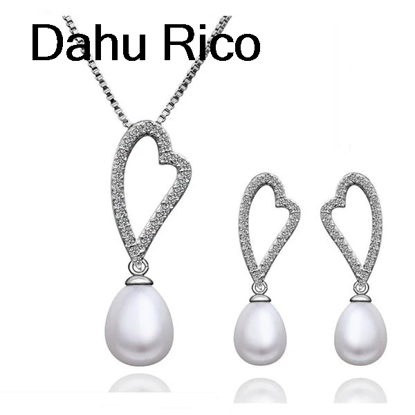 Parure bijoux имитация жемчуга белый Юбилейная продажа mariage juego de joyeria conjunto colar e brinco Dahu