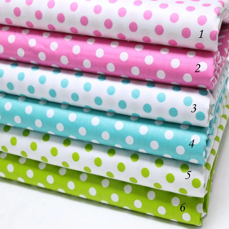 

White Pink Blue Big Polka Dots 100% Cotton Twill DIY Kids Bedding Apron Patchwork Tissues Telas Handwork Quilting Textile Cloth