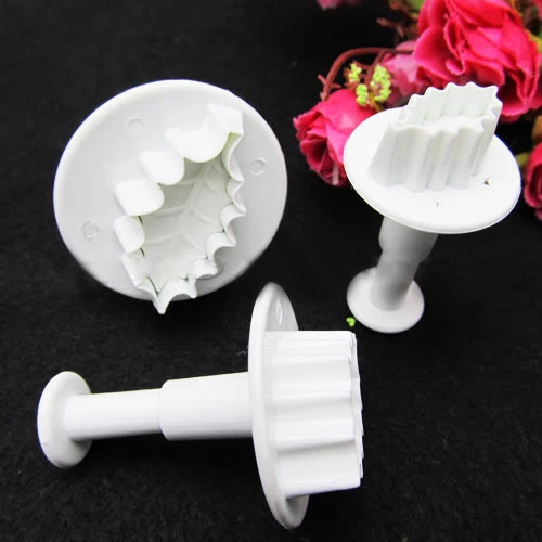 Новинка 3 шт./комплект Рождественская форма листа розы для декорации торта