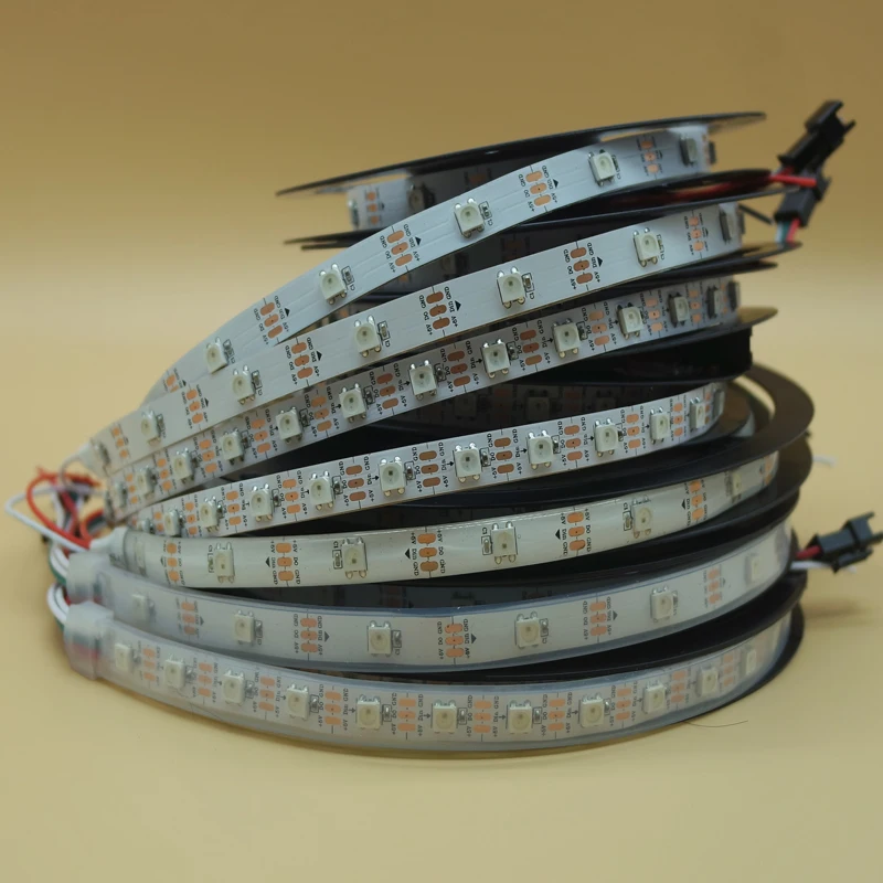 1 м/5 м WS2812B 30/60/144 светодиодов/м Smartled pixel RGB индивидуально адресуемые светодиодные