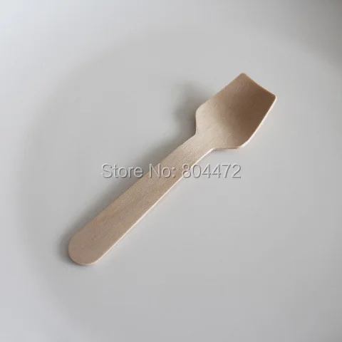 500 шт. одноразовые деревянные маленькая ложка крем образец чайная с Плоским Краем